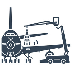Vector black icon airport aviation safety, airplane maintenance