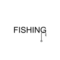 Word Fishing logo icon isolated on white background