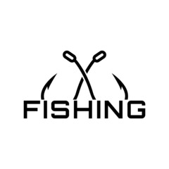 Word Fishing logo icon isolated on white background