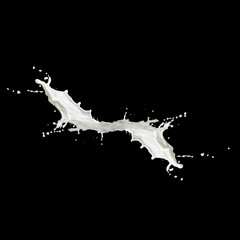 Obraz premium Milk splash, isolated on black background