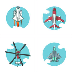 four types of air transportation illustration