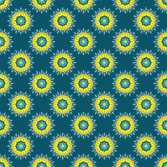 Seamless African Style Flower Design Pattern for Fabric and Textile Print.