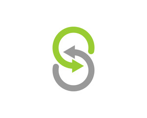 Upside down arrow forming S Letter logo