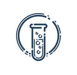 Test tube vector simple linear icon, science chemistry and medicine analysis line art symbol, laboratory research.