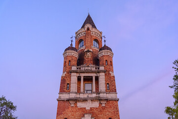 Top of tower Gardos at clear night, Belgrade, Serbia