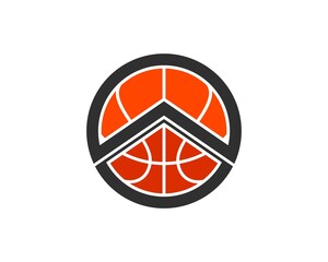 Abstract circle shape with basket ball inside