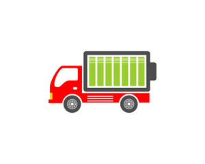 Truck bring battery vector illustration