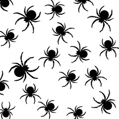  spider Black.  Halloween pattern. many legs and tentacles. 