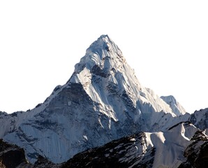 Ama Dablam isolated on white, Nepal Himalayas mountains