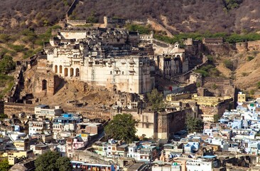 Fototapeta na wymiar Taragarh fort in Bundi town, Rajasthan, India