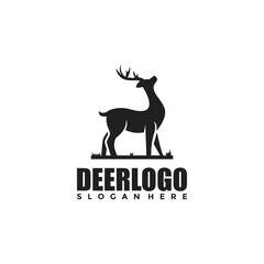 Modern vintage logo animal deer vector illustration