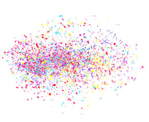 Confetti on white. Background with glitters. Pattern for design. Print for flyers, posters, banners and textiles. Greeting cards. Luxury wallpaper