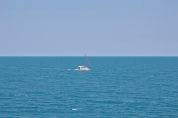 Obraz premium View of a yacht in the sea in Istanbul, Turkey