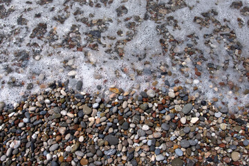 Pebble stones on the sea beach