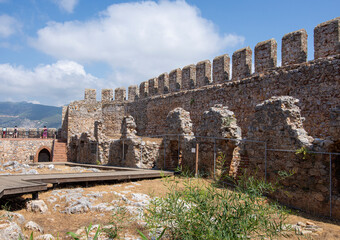Ruins inside the walls of medieval fortress of Alanya