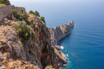 Beautiful view of the coastline of Alanya