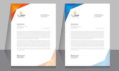 Letterhead format template, business style letterhead design template. Company letterhead template designs. A4 size template
