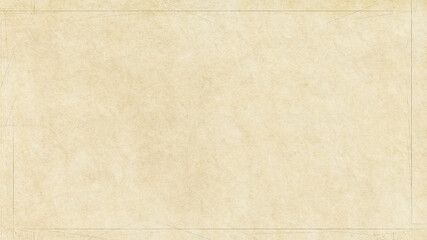 Yellowed, old paper with a texture. Horizontal frame on a yellow background.
