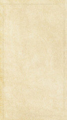 Yellowed, old paper with a texture. Vertical frame on a yellow background.
