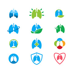 Illustration Vector Graphic of Lung Logo Batch. Perfect to use for Medical Company