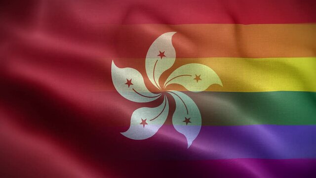 LGBT Hong Kong Flag Loop Background 4K