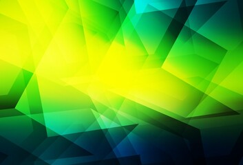 Dark Green, Yellow vector shining triangular layout.