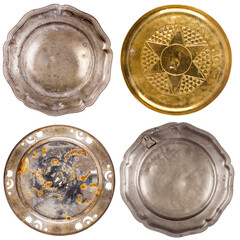 Collection of old metal plates