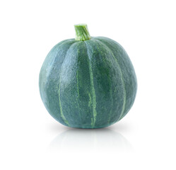 Green pumpkin isolated on white background	