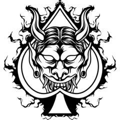 Darkness Oni Mask Silhouette