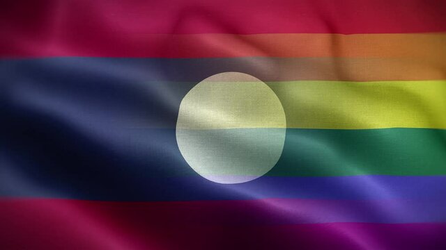 LGBT Laos Flag Loop Background 4K