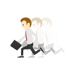 Obraz premium Icon sign fast running man with suitcase. Vector illustration eps 10