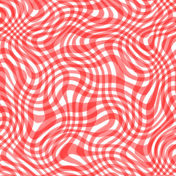 Fototapeta Abstract trendy wavy striped watercolor seamless pattern
