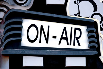 On air sign in broadcast studio