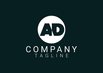 AD letter new logo and icon design template