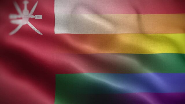 LGBT Oman Flag Loop Background 4K