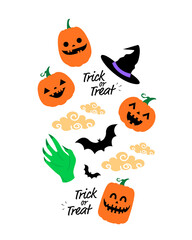 Halloween element design. Vector illustration for poster, banner, greeting card and party invitation.