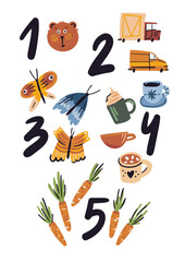 Vector illustration with numbers