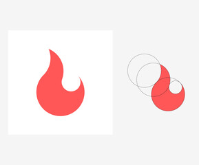Vector fire in golden ratio style. Editable illustration