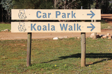 sign at hanson bay wildlife sanctuary at kangaroo island (australia)