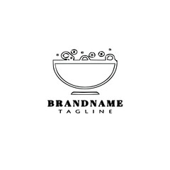 boiling water logo cartoon icon design cute black isolated vector illustration