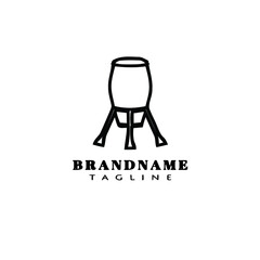 African music instrument conga cartoon logo icon cute template illustration