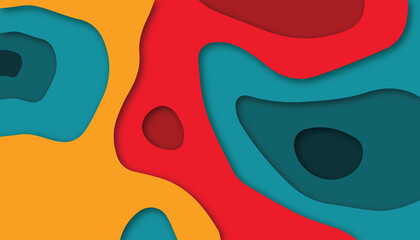 Multicolored abstract background in papercut style.
