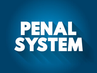 Penal system text quote, concept background