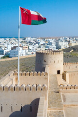 Historic fortification, Sunaysilah Castle or Fort in Sur, Sultanate of Oman, Middle East