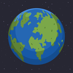 Earth planet vector cartoon illustration isolated on background.