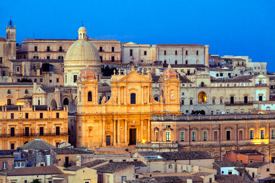 Italy, Sicily, Noto, view of old town