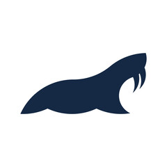 Vector walrus in golden ratio style. Editable illustration