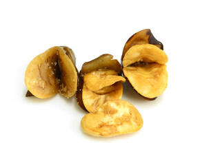 Broad Beans, fava beans isolated on white background.