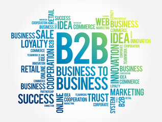 Obraz premium B2B - Business To Business word cloud, concept background