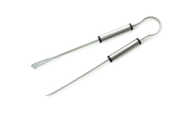 Metal tongs isolated on a white background